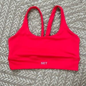 Red set active sports bra